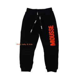 מכנסי ילדים יוניסקס פרנץ טרי שחורים הדפס MOUSSE