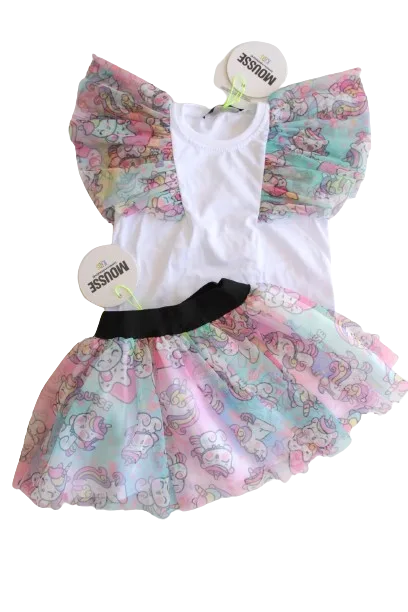 חצאית ילדות טוטו הדפס חדי קרן Mousse