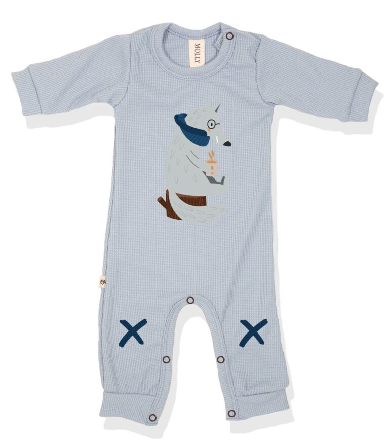 אוברול וופל תכלת שועל