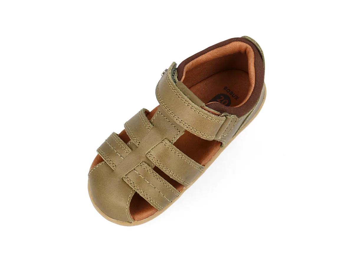 סנדלי ילדים צעד ראשון עור Bobux SU Roam Olive + Toffee