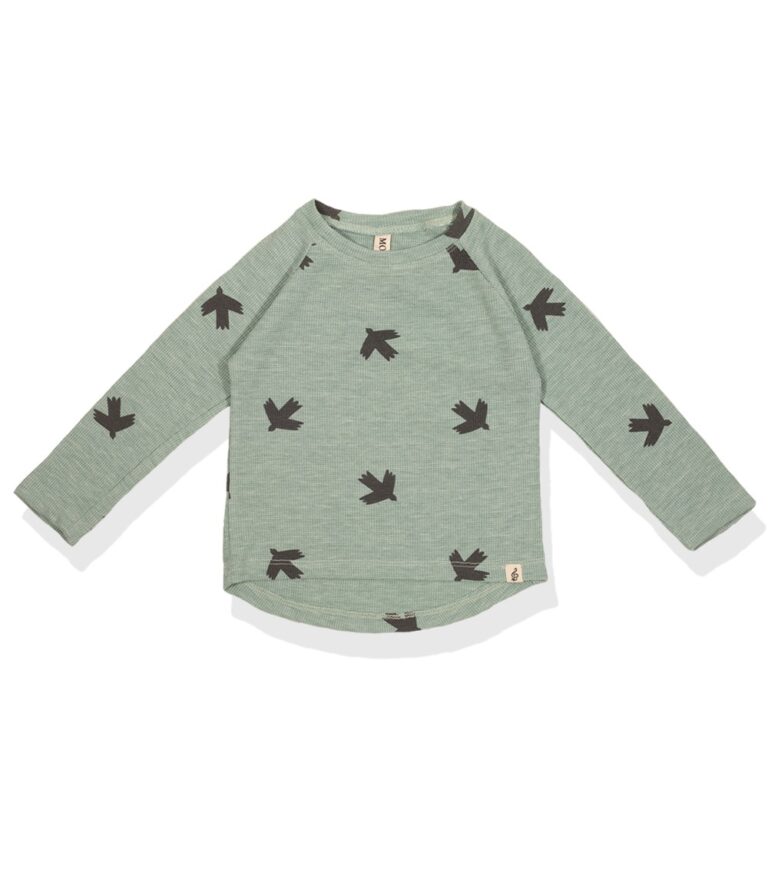 חולצת ילדים וופל הדפס ציפורים Molly