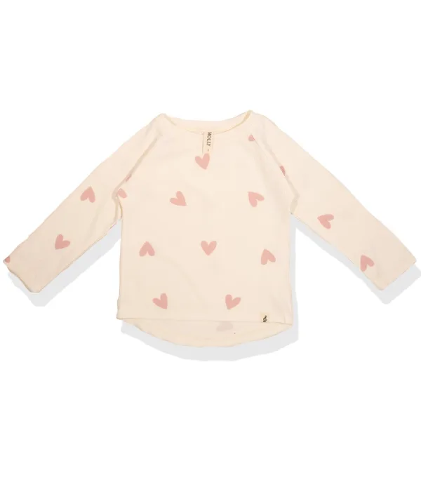 חולצת ילדים וופל הדפס לבבות Molly