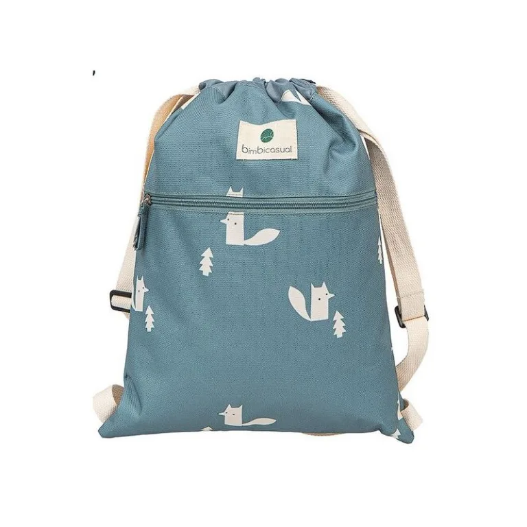 תיק גב לעגלה שועלים בתכלת ירוק bimbidreams