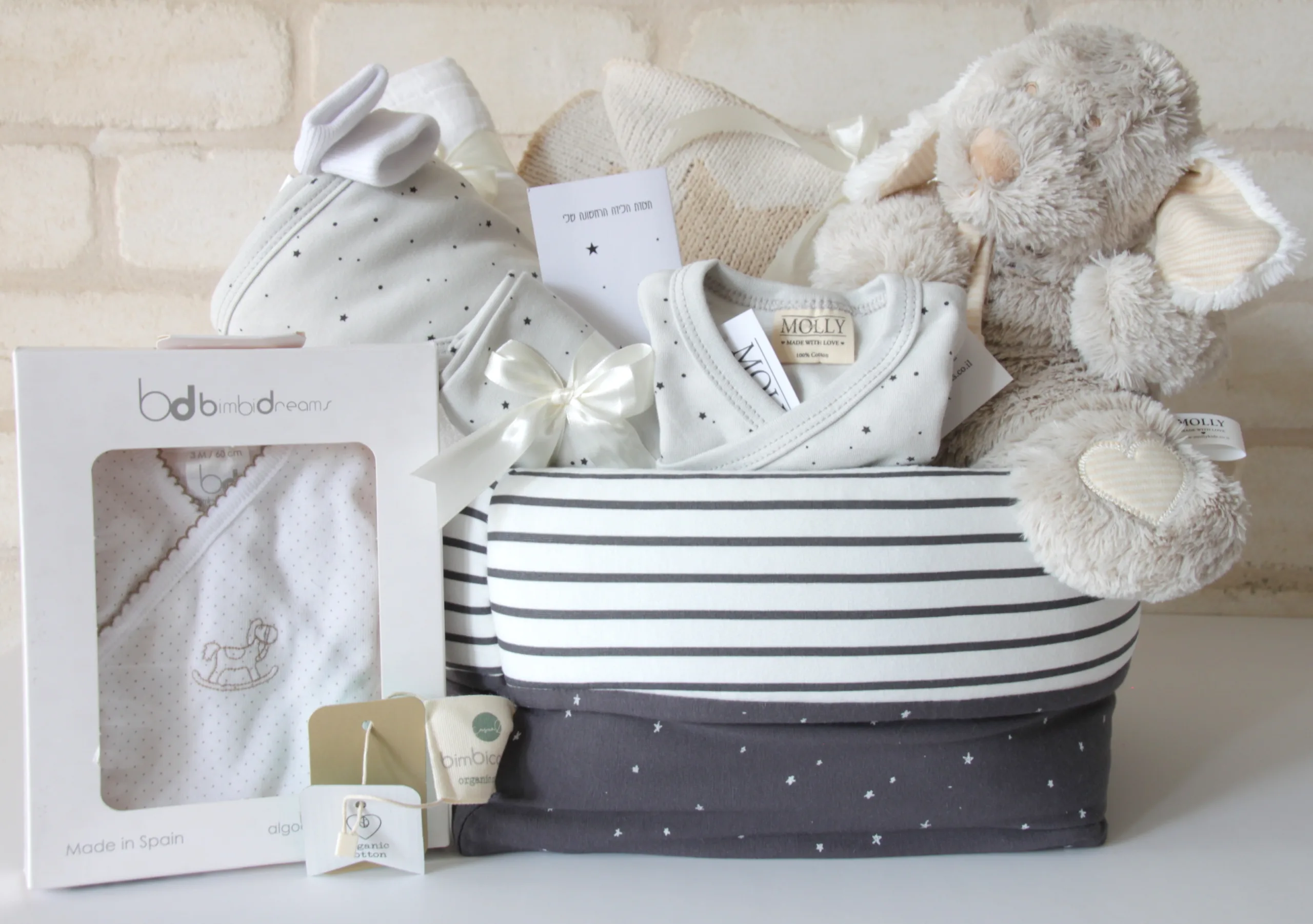מארז לידה ארגונית פסים ליולדת יוניסקס Molly