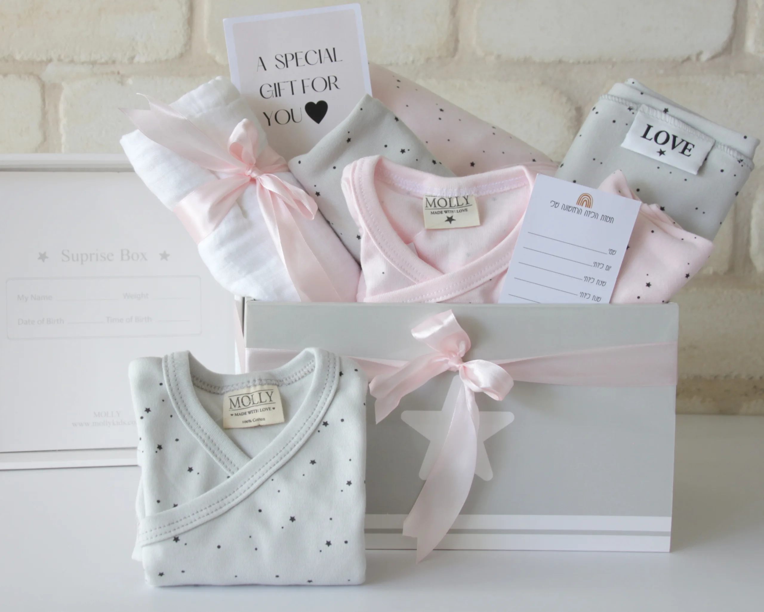 מתנת לידה 2 חליפות לתינוקת Molly G