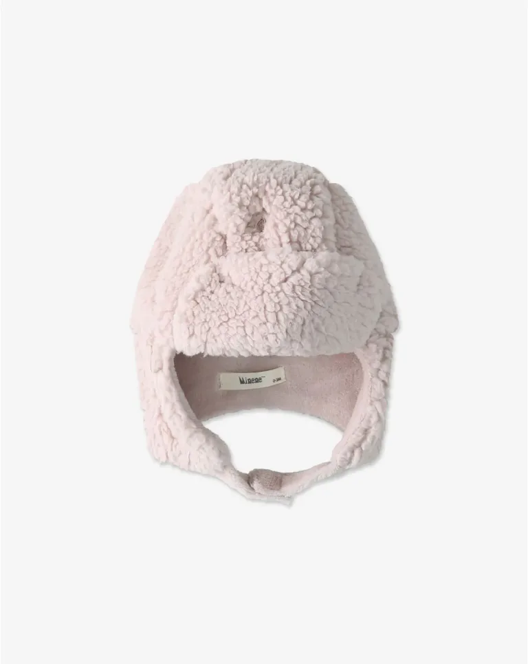 כובע רך וחמים לתינוקות ופעוטות ורוד פסטל מיננה