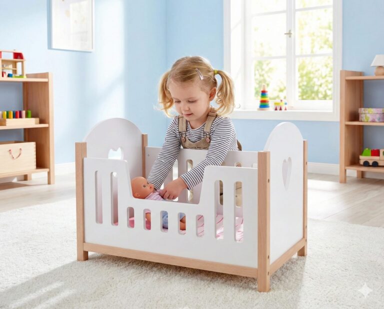 מיטה לבובה מעץ